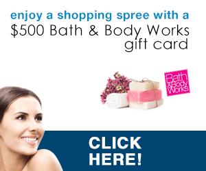 Bath & Body Works Gift Card, gift card sweeps. gift card giveeaway, giftcard contest, gift card prize, $500 gift card