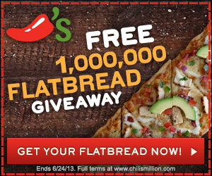 Get free flatbread from Chili's 